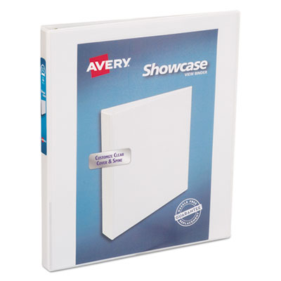 Avery Showcase Economy View Binder with Round Rings, 3 Rings, 0.5" Capacity, 11 x 8.5, White AVE19551