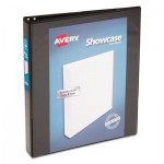Avery Showcase Economy View Binder with Round Rings, 3 Rings, 1" Capacity, 11 x 8.5, Black AVE19600