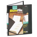 Cardinal ShowFile Display Book w/Custom Cover Pocket, 24 Letter-Size Sleeves, Black CRD50232