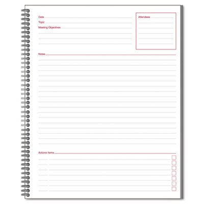 Cambridge Side-Bound Guided Business Notebook, Linen, Meeting Notes, 8 1/4 x 11, 80 Sheets MEA06132