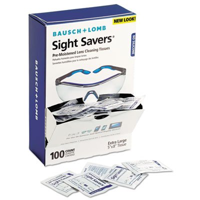 Bausch & Lomb Sight Savers Premoistened Lens Cleaning Tissues, 100 Tissues/Box BAL8574GM