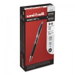Uni-Ball Signo 207 Retractable Gel Pen, Bold 1 mm, Blue Ink, Black/Blue Barrel, Dozen UBC1790896