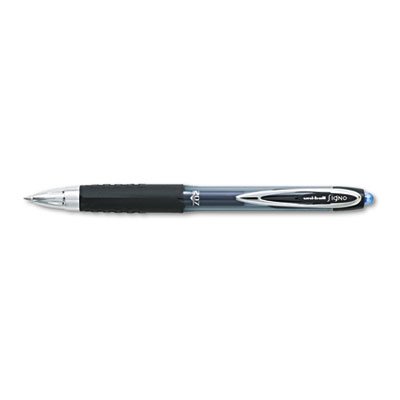 Uni-Ball Signo Gel 207 Roller Ball Retractable Gel Pen, Blue Ink, Medium, Dozen SAN33951