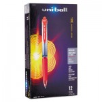Uni-Ball Signo Retractable Gel Pen, 0.7mm, Red Ink, Red/Metallic Barrel, Dozen SAN65942