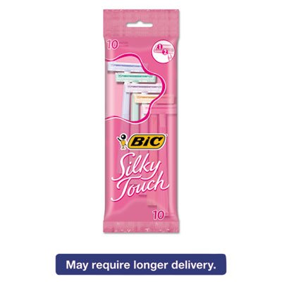 STWP102 Silky Touch Women   s Disposable Razor, 2 Blades, Assorted Colors, 10/Pack BICSTWP101