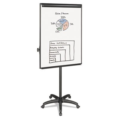 Mastervision Silver Easy Clean Dry Erase Mobile Presentation Easel, 44" to 75-1/4" High BVCEA4800055