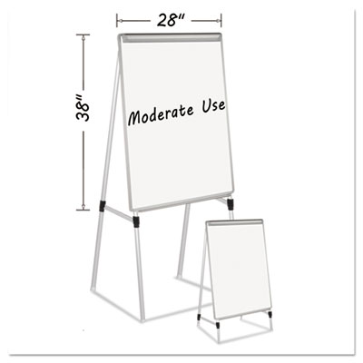 MasterVision EA2300335 Silver Easy Clean Dry Erase Quad-Pod Presentation Easel, 45" to 79", Silver BVCEA2300335MV