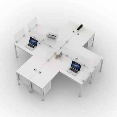 Boss Simple System 4-unit Desk SGSD019110WT