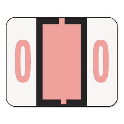 Smead Single Digit End Tab Labels, Number 0, Pink, 500/Roll SMD67370