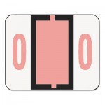 Smead Single Digit End Tab Labels, Number 0, Pink, 500/Roll SMD67370