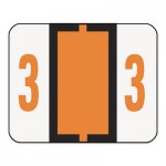 Smead Single Digit End Tab Labels, Number 3, Dark Orange, 500/Roll SMD67373