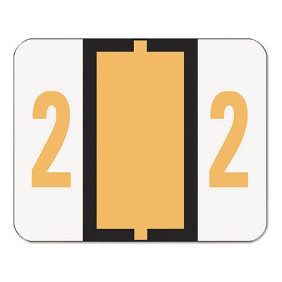Smead Single Digit End Tab Labels, Number 2, Light Orange, 500/Roll SMD67372