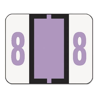 Smead Single Digit End Tab Labels, Number 8, Lavender, 500/Roll SMD67378