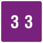Smead Single Digit End Tab Labels, Number 3, Purple, 250/Roll SMD67423