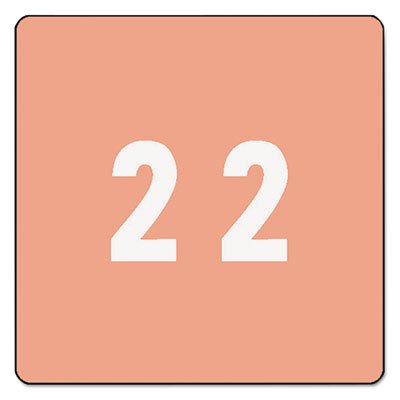 Smead Single Digit End Tab Labels, Number 2, Pink, 250/Roll SMD67422