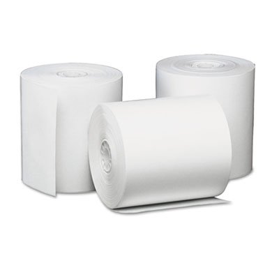 UNV35763 Single-Ply Thermal Paper Rolls, 3 1/8" x 230 ft, White, 50/Carton UNV35763