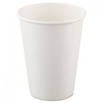 SCC 412WN Single-Sided Poly Paper Hot Cups, 12oz, White, 50/Bag, 20 Bags/Carton SCC412WN