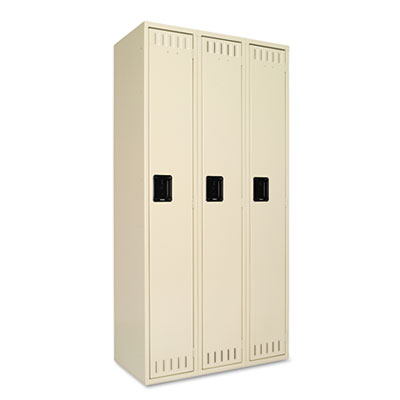 Tennsco Single Tier Locker, Three Units36w x 18d x 72h, Sand TNNSTS121872CSD