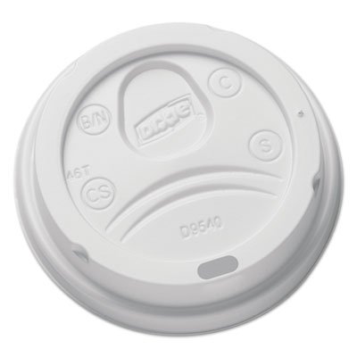 Dixie Sip-Through Dome Hot Drink Lids for 10 oz Cups, White, 100/Pack DXEDL9540