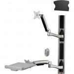 Amer Sit-Stand Combo Workstation Wall Mount System with Extended Display Arm AMR1AWSV3