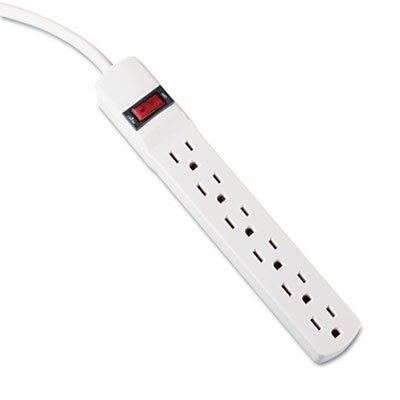 IVR73315 Six-Outlet Power Strip, 15-Foot Cord, 1-15/16 x 10-3/16 x 1-3/16, Ivory