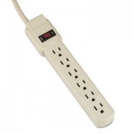 IVR73304 Six-Outlet Power Strip, 4-Foot Cord, 1-15/16 x 10-3/16 x 1-3/16, Ivory