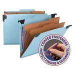 Smead Six Section Hanging Classification Folder, Pressboard/Kraft, Letter, Blue SMD65115