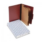 Pendaflex Six-Section Pressboard Folders, Legal, Red, 10/Box PFX2257R