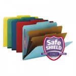 Smead Six-Section Pressboard Top Tab Classification Folders with SafeSHIELD Fasteners, 2 Dividers, Letter Size, Assorted, 10/Box SMD14025