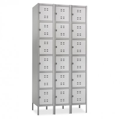 Six-Tier Two-tone 3 Column Locker with Legs 5527GR