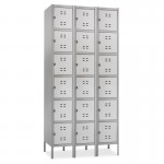 Six-Tier Two-tone 3 Column Locker with Legs 5527GR