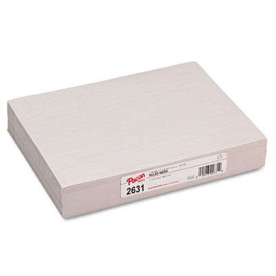 Pacon Skip-A-Line Ruled Newsprint Paper, 30 lbs., 11 x 8-1/2, White, 500 Sheets/Pack PAC2631