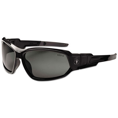 Ergodyne Skullerz Loki Safety Glass/Goggle, Black Frme/Smoke Lns, Antifog, Nylon/Polycarb EGO56033