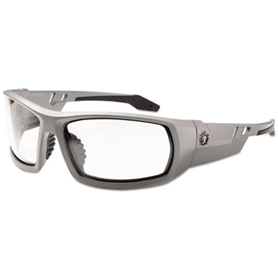 Ergodyne Skullerz Odin Safety Glasses, Gray Frame/Clear Lens, Anti-Fog,Nylon/Polycarb EGO50103