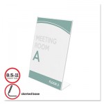 deflecto Slanted Desk Sign Holder, Plastic, 8 1/2 x 11, Clear DEF590101