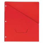 UNV61683 Slash-Cut Pockets for Three-Ring Binders, Jacket, Letter, 11 Pt., Red, 10/Pack UNV61683