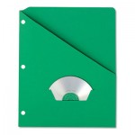 Pendaflex Slash Pocket Project Folders, 3-Hole Punched, Straight Tab, Letter Size, Green, 25/Pack PFX32925