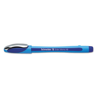 SchneiderA Slider Memo XB Stick Ballpoint Pen, 1.4 mm, Blue Ink, Blue Barrel, 10/Box RED150203