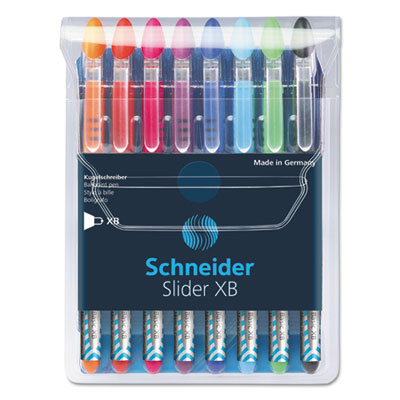 SchneiderA Slider Stick Ballpoint Pen, 1.4 mm, Assorted Ink/Barrel, 8/Pack RED151298