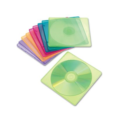 IVR81910 Slim CD Case, Assorted Colors, 10/Pack IVR81910