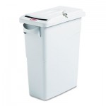 Rubbermaid Commercial FG9W2500LGRAY Slim Jim Confidential Document Receptacle with Lid, Rectangle, 15.88 gal, Light Gray RCP9W25LGY