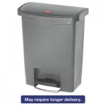 FG1883600 Slim Jim Resin Step-On Container, Front Step Style, 8 gal, Gray RCP1883600