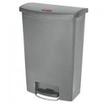 Rubbermaid Commercial Slim Jim Resin Step-On Container, Front Step Style, 24 gal, Gray RCP1883606