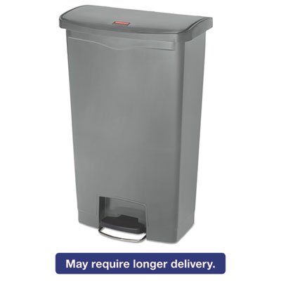 FG1883604 Slim Jim Resin Step-On Container, Front Step Style, 18 gal, Gray RCP1883604