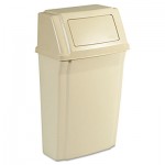 RCP 7822 BEI Slim Jim Wall-Mounted Container, Rectangular, Plastic, 15gal, Beige RCP7822BEI
