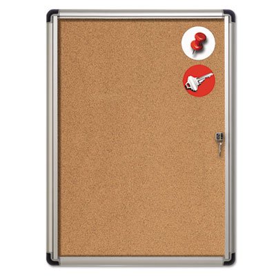 Slim-Line Enclosed Cork Bulletin Board, 28 x 38, Aluminum Case BVCVT630101690