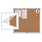 Slim-Line Enclosed Cork Bulletin Board, 47 x 38, Aluminum Case BVCVT380101150
