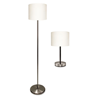 Ledu Slim Line Lamp Set, Table 12 5/8" High and Floor 61.5" High, 12"; 6"w x 61