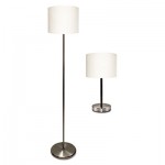Ledu Slim Line Lamp Set, Table 12 5/8" High and Floor 61.5" High, 12"; 6"w x 61