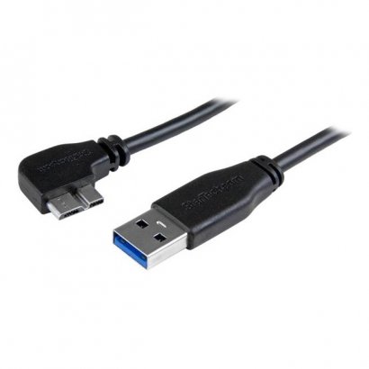 StarTech Slim Micro USB 3.0 Cable - M/M - Left-Angle Micro-USB - 0.5m (20in) USB3AU50CMLS